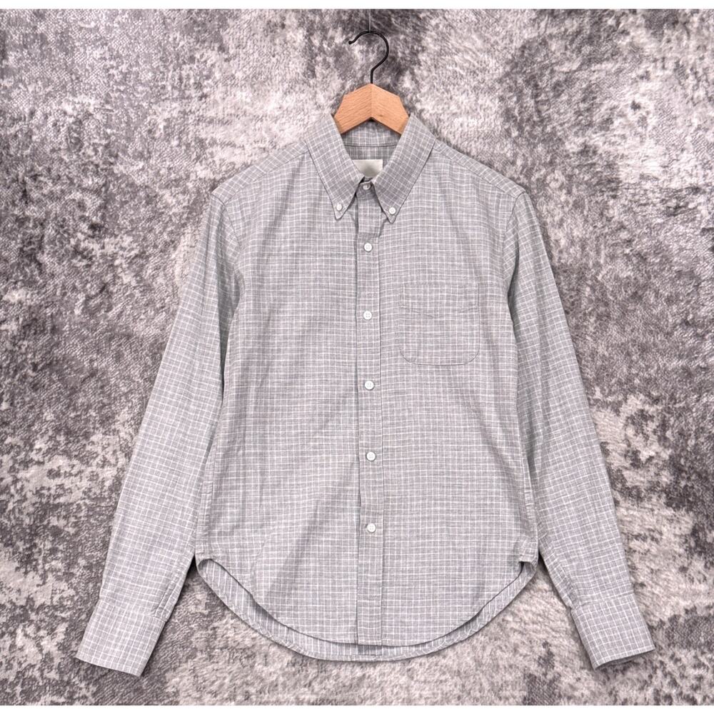 Band of Outsiders Shirt 1 / Small Mens Gray Flannel Check Long Sleeve Button